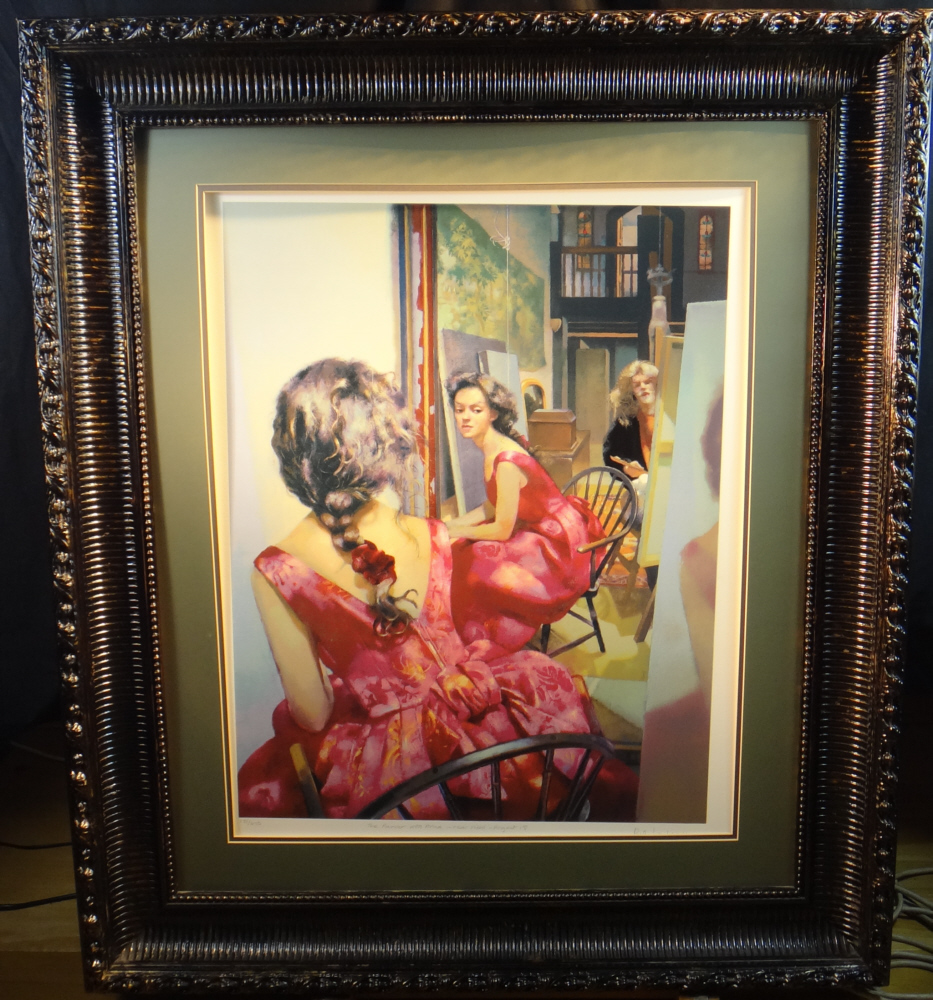 robert lenkiewicz, the painter with Anna, framed